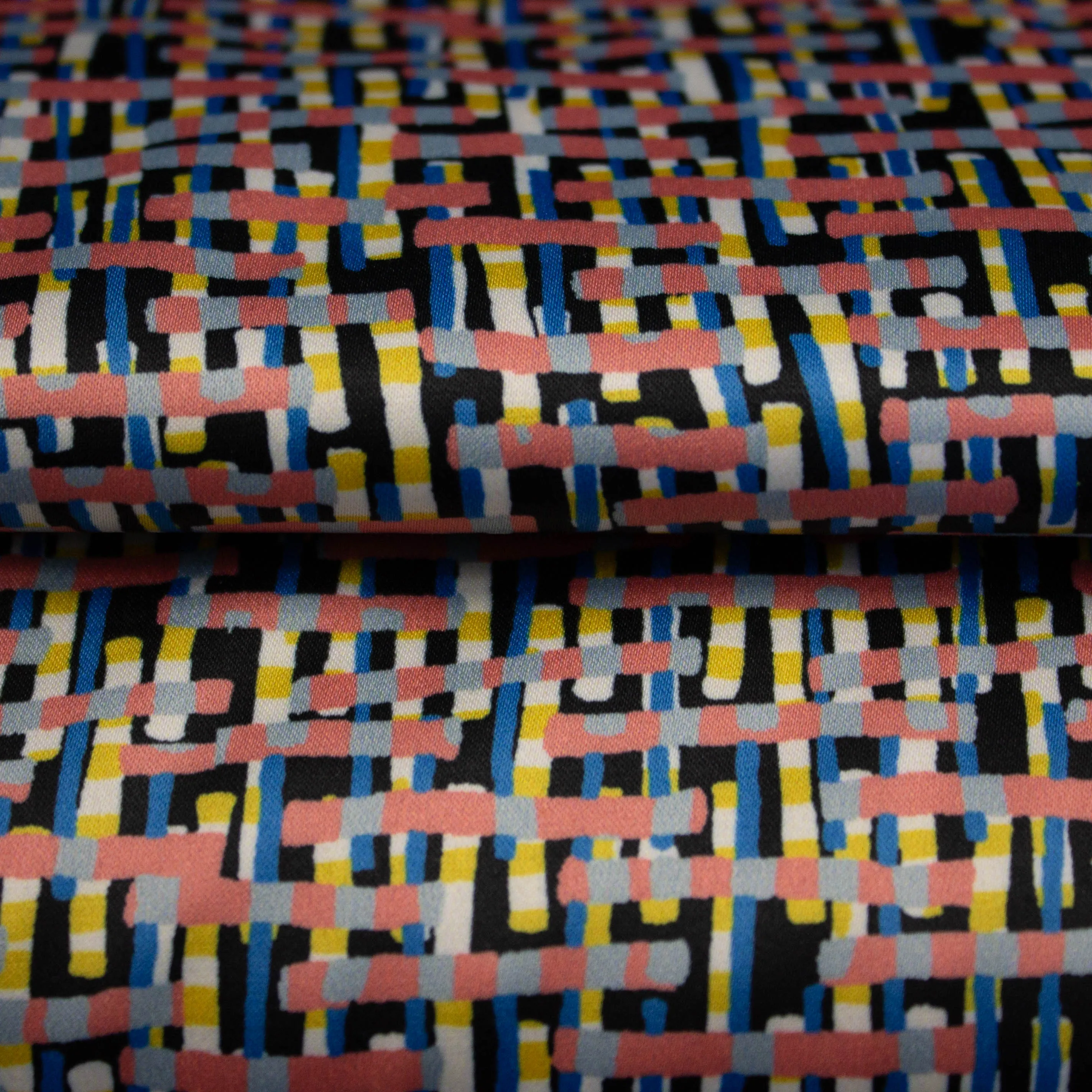 Polyester elastisch met multicolor streepjes